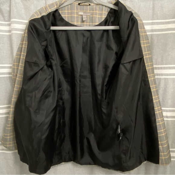 ASOS / Yellow, Black & White Hounds Tooth Print Blazer Size US 8 - Picture 6 of 12